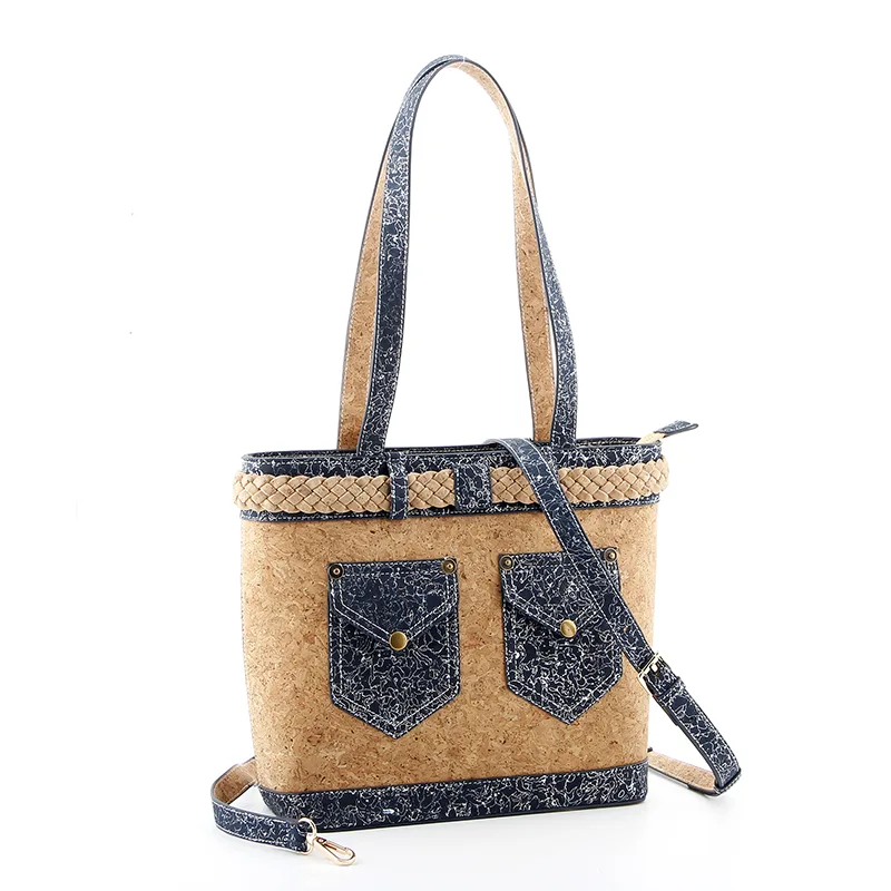 Moda casual bolsa de ombro em cortiça macia