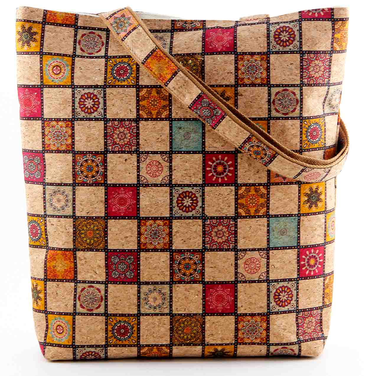 Sacola de compras minimalista em cortiça natural